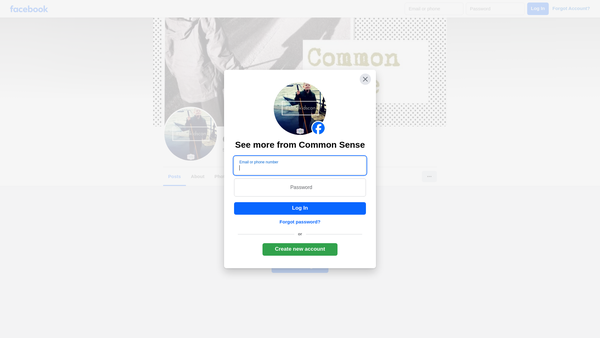 Screenshot of the Common Sense website