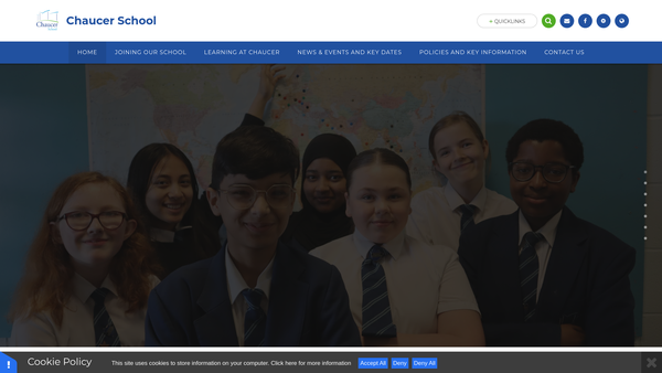 Screenshot of the Chaucer Friends And Parents website