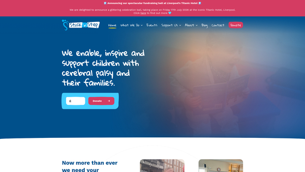 Screenshot of the Stick 'N' Step website