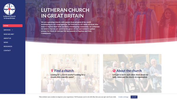 Screenshot of the The Lutheran Church In Great Britain website