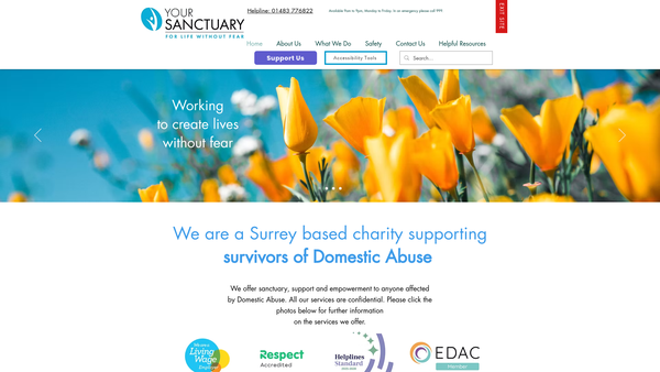 Screenshot of the Your Sanctuary website