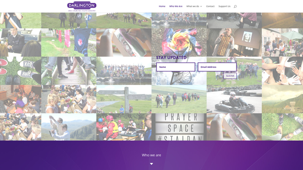 Screenshot of the Darlington Area Churches Youth Ministry website