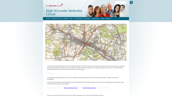 Screenshot of the High Wycombe Methodist Circuit website