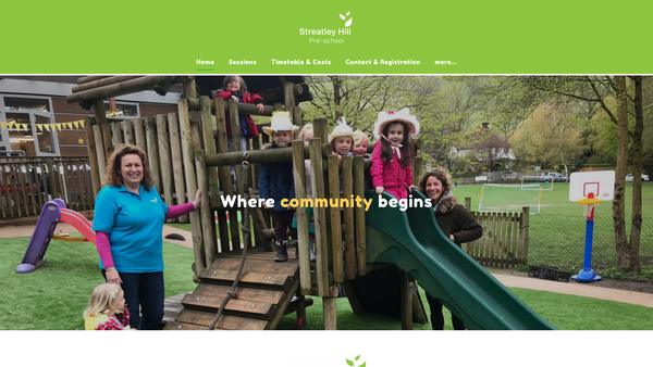 Screenshot of the Streatley Hill Pre-School website