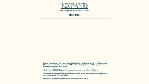 Screenshot of the Expand website