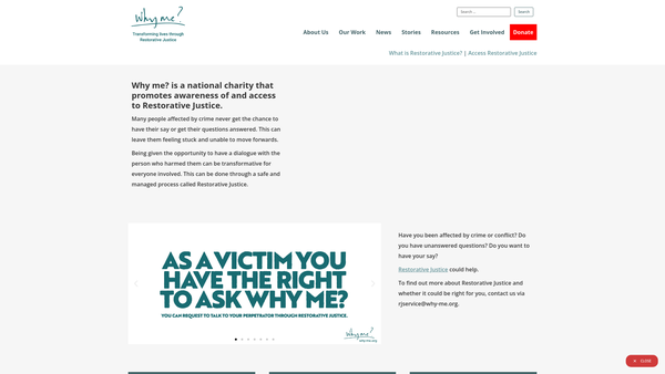 Screenshot of the Why ME? UK website