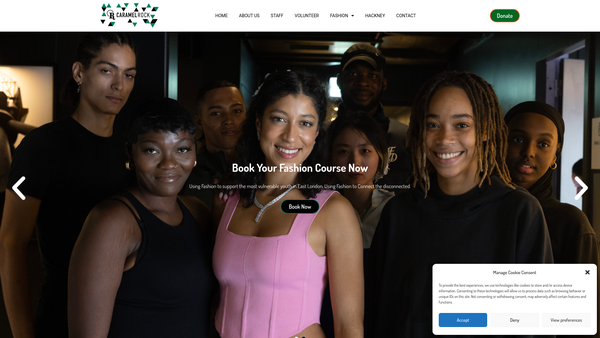 Screenshot of the Caramel Rock website