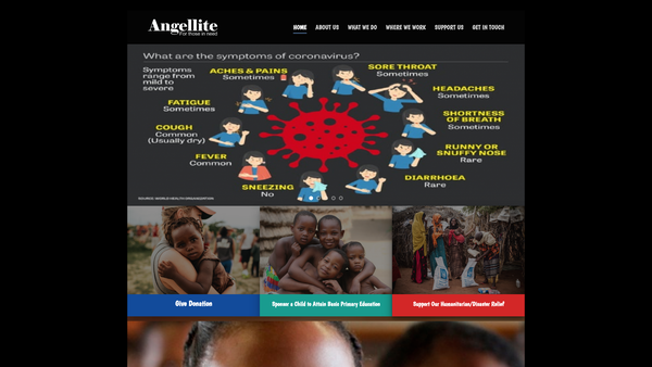 Screenshot of the Angellite website