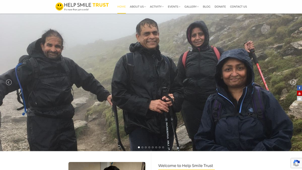Screenshot of the Help Smile Trust website