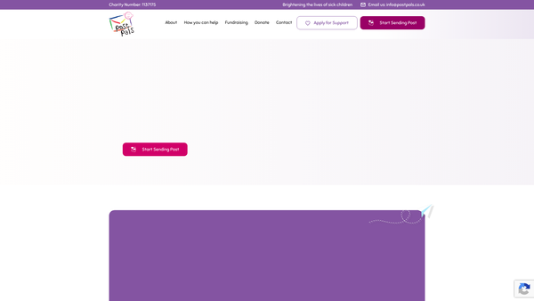 Screenshot of the Post Pals website