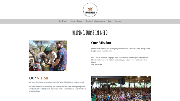 Screenshot of the Father's Touch website