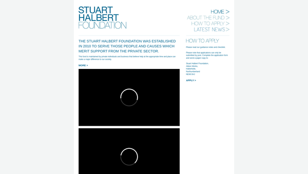 Screenshot of the The Stuart Halbert Foundation website