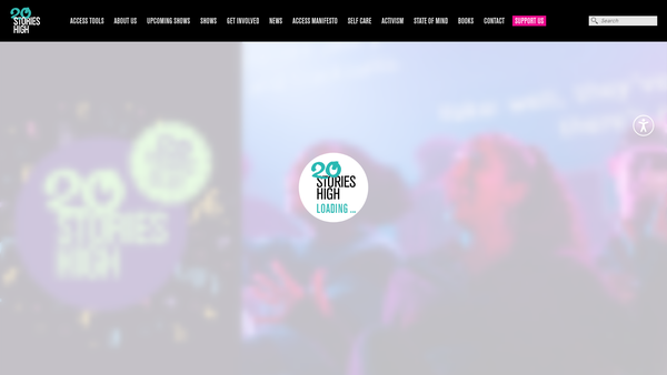 Screenshot of the 20 Stories High website