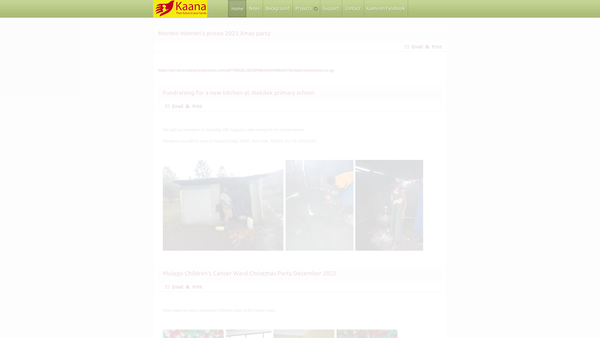 Screenshot of the Kaana website