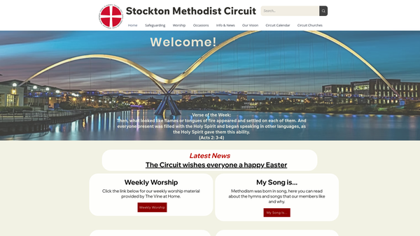 Screenshot of the Stockton Methodist Circuit website