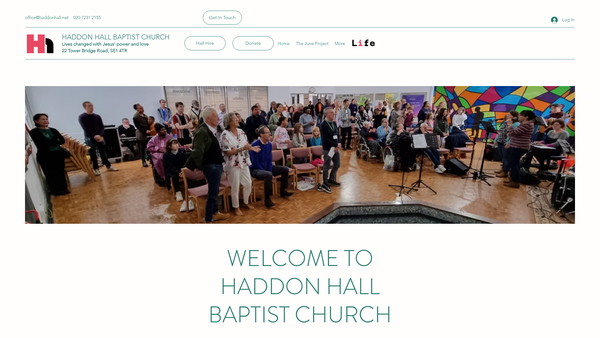 Screenshot of the Haddon Hall Baptist Church website