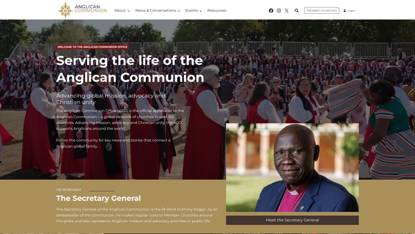 Screenshot of the Anglican Consultative Council website