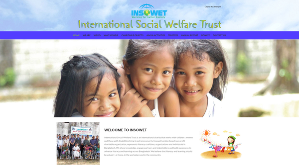 Screenshot of the International Social Welfare Trust website