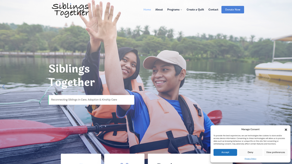 Screenshot of the Siblingstogether website