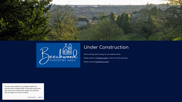 Screenshot of the The Ministry Area Council of Beechwood Ministry Area, Newport website
