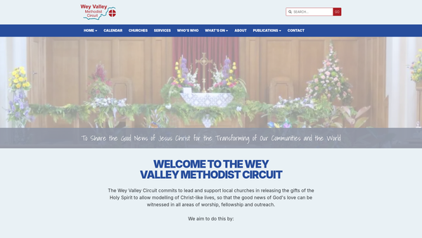 Screenshot of the Wey Valley Methodist Circuit website