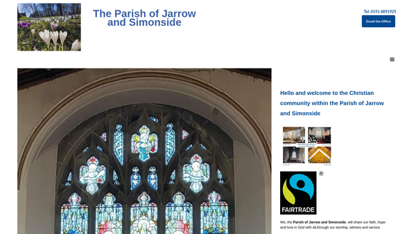 Screenshot of the The Parochial Church Council Of The Ecclesiastical Parish Of Jarrow And Simonside website