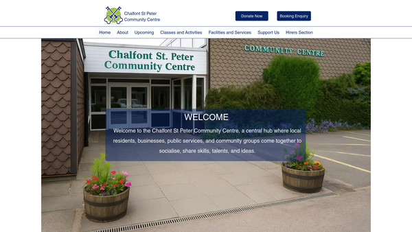 Screenshot of the Chalfont St. Peter Community Centre website
