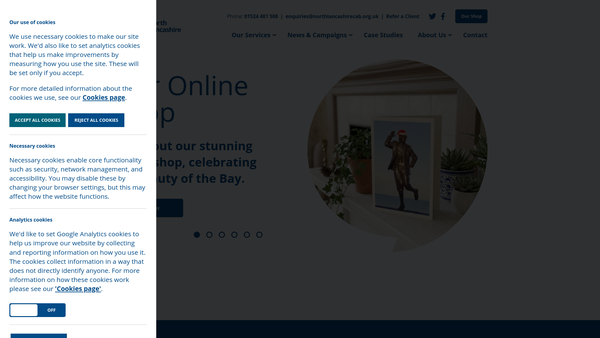 Screenshot of the North Lancashire Citizens Advice Bureau website