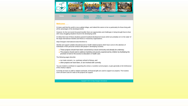 Screenshot of the Step-Changers International website