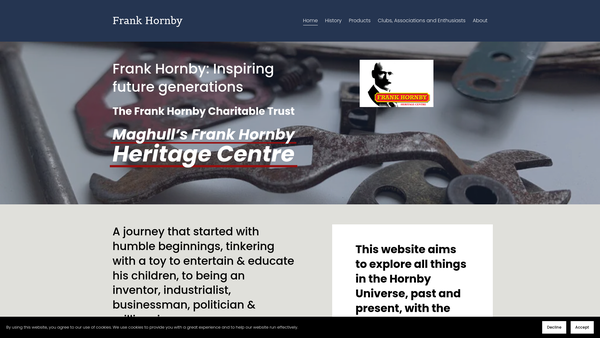 Screenshot of the The Frank Hornby Trust website