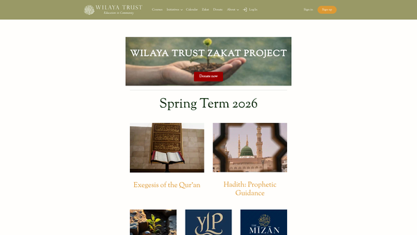 Screenshot of the Wilaya Trust website