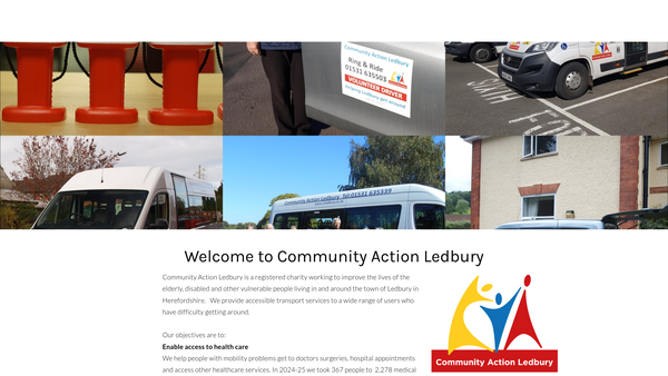 Screenshot of the Community Voluntary Action Ledbury & District website