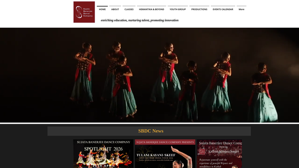 Screenshot of the Sujata Banerjee Dance Company Limited website