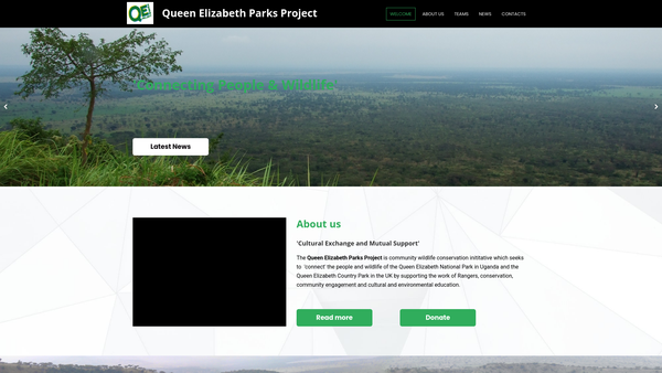 Screenshot of the The Queen Elizabeth Parks Project website