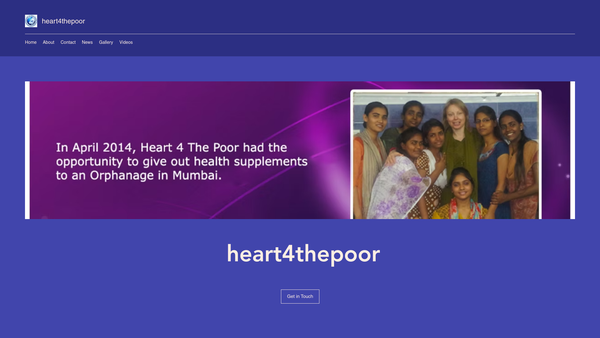 Screenshot of the Heart 4 The Poor website