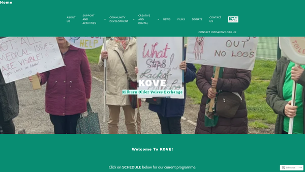 Screenshot of the Kilburn Older Voices Exchange website