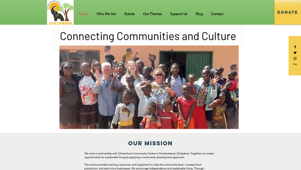 Screenshot of the Love Zimbabwe website