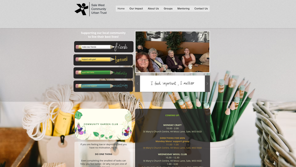 Screenshot of the Sale West Community Urban Trust website