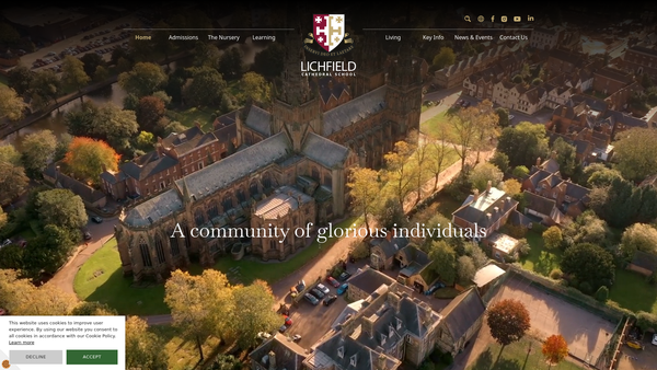 Screenshot of the Lichfield Cathedral School website