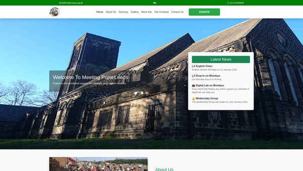 Screenshot of the Christ Church Armley Community Projects Ltd website