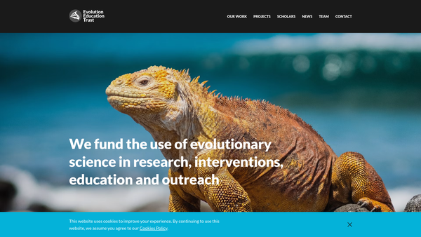 Screenshot of the The Evolution Education Trust website