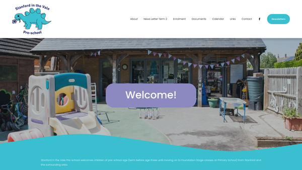 Screenshot of the Stanford In The Vale Pre School website