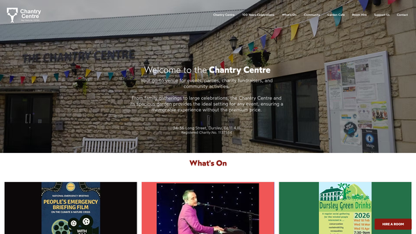 Screenshot of the The Chantry Centre website