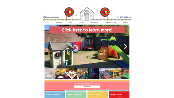 Screenshot of the Alec Hunter Pre School website