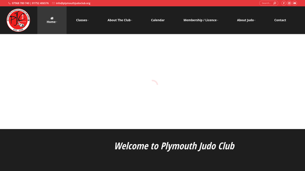 Screenshot of the Plymouth Judo Club website