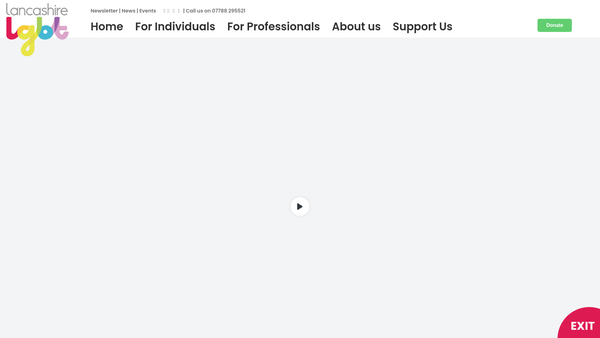 Screenshot of the Lancashire LGBT website