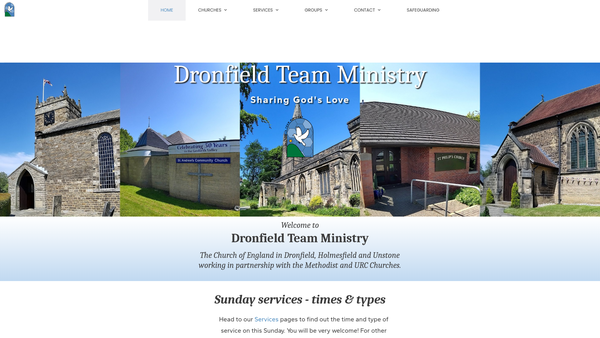 Screenshot of the The Parochial Church Council Of The Ecclesiastical Parish Of Dronfield With Holmesfield website