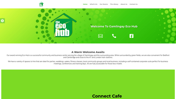 Screenshot of the Gamlingay Community Centre website