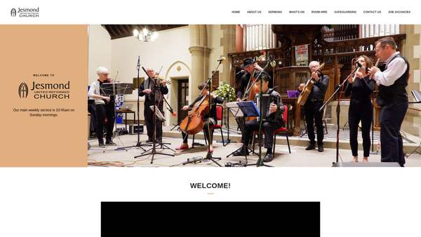 Screenshot of the Jesmond United Reformed Church Charity website