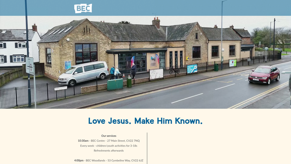 Screenshot of the Bilton Evangelical Church website